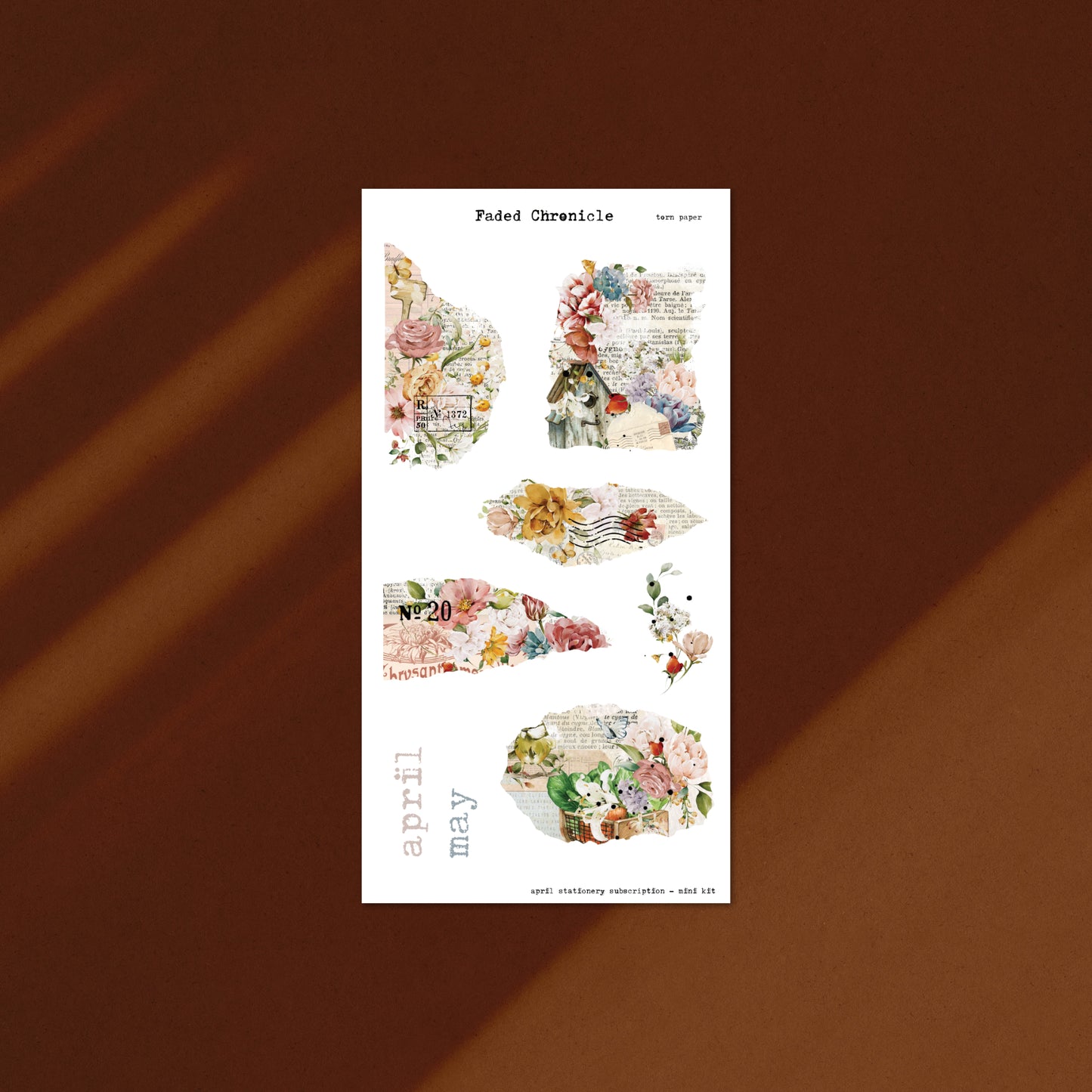 April Stationery Kit Extra - Torn Paper (Gold Foil)