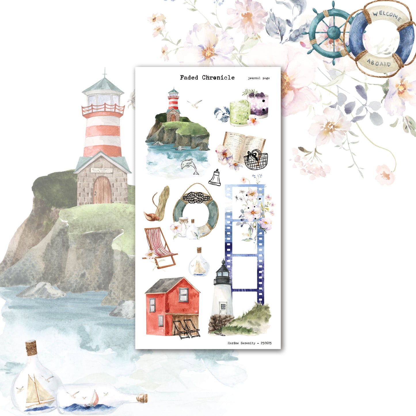 Marine Serenity - Journal Page (Gold Foil)