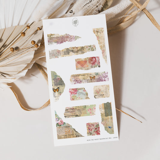 Hear The Nightingale Sing - Pattern Torn Paper