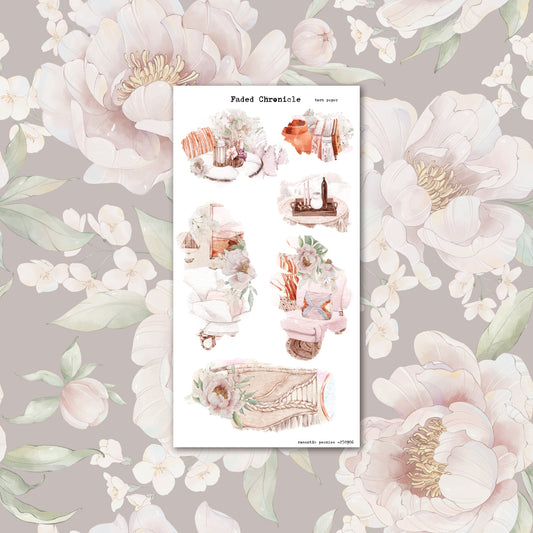 Romantic Peony - Torn Paper