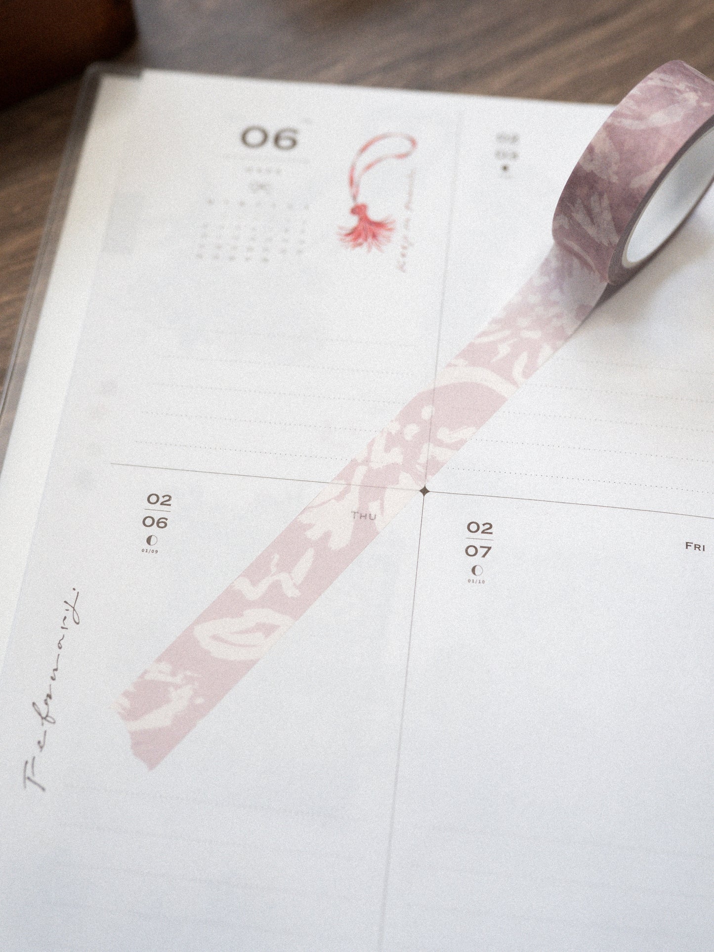 Subtle painted flowers washi tape 15mm