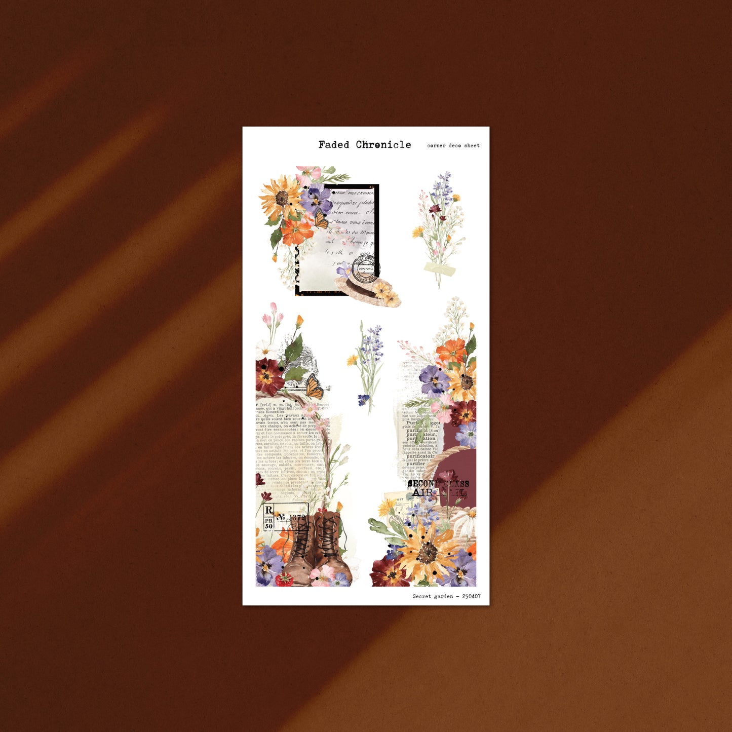 Secret Garden - Corner Deco Sheet (Gold Foil)