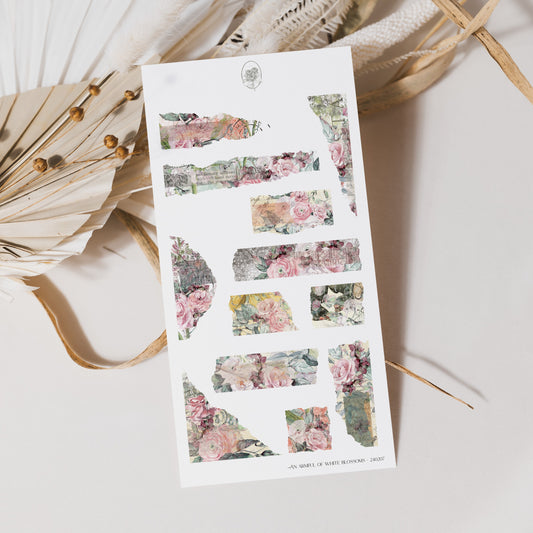 An Armful Of White Blossoms - Torn Paper (Pattern With Flowers)