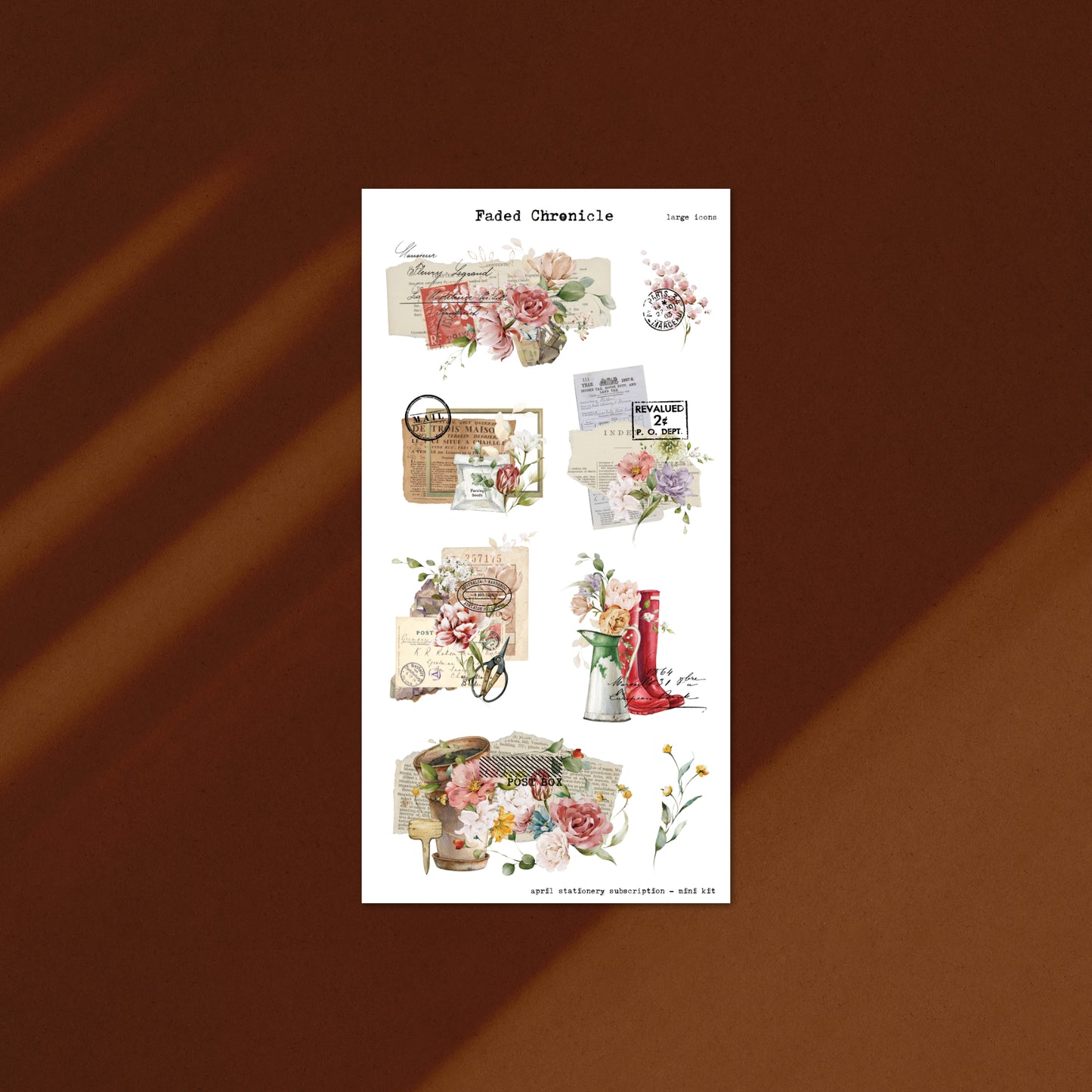 April Stationery Kit Extra - Large Icons (Gold Foil)