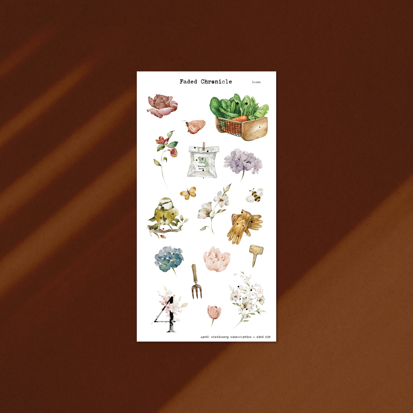 April Stationery Kit Extra - Icons (Gold Foil)