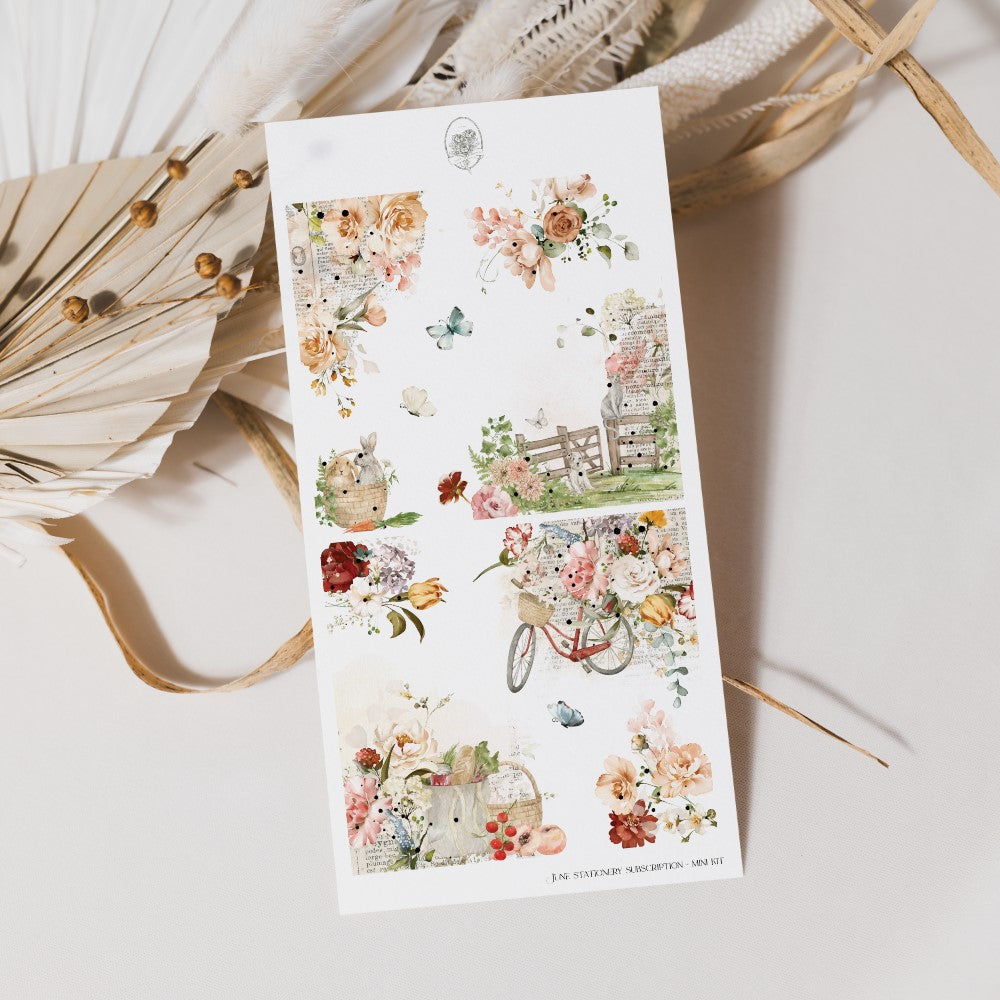 July Stationery Kit Extra - corner sheet (rose gold foil)