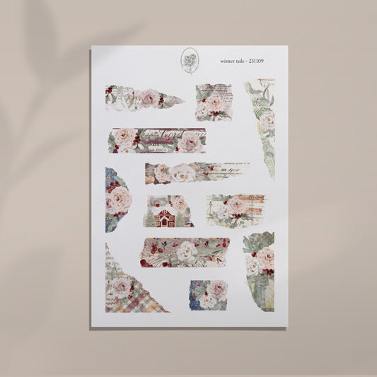 Winter Tale - Torn Paper with Flowers