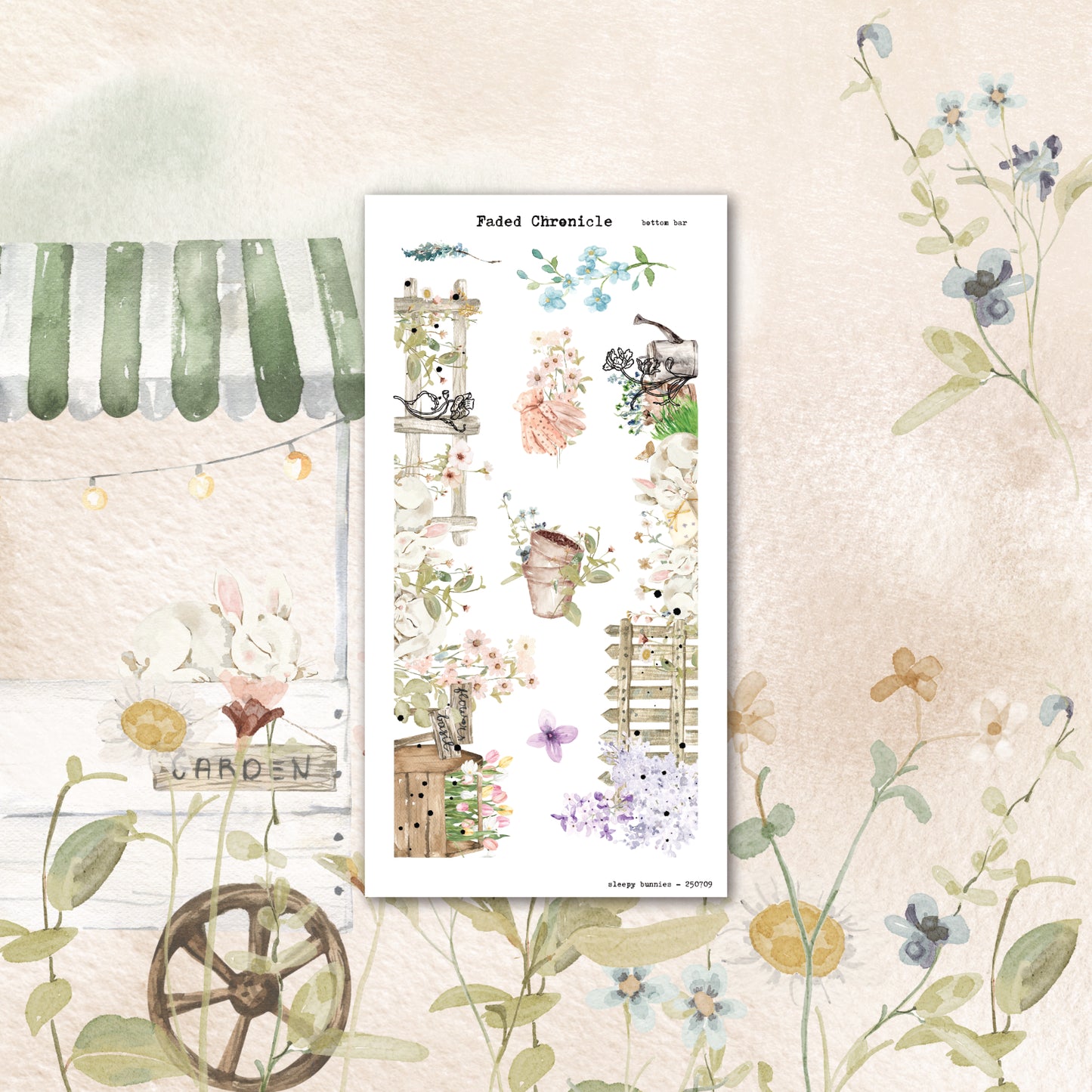 Sleepy Bunnies - Bottom Bar (Gold Foil)