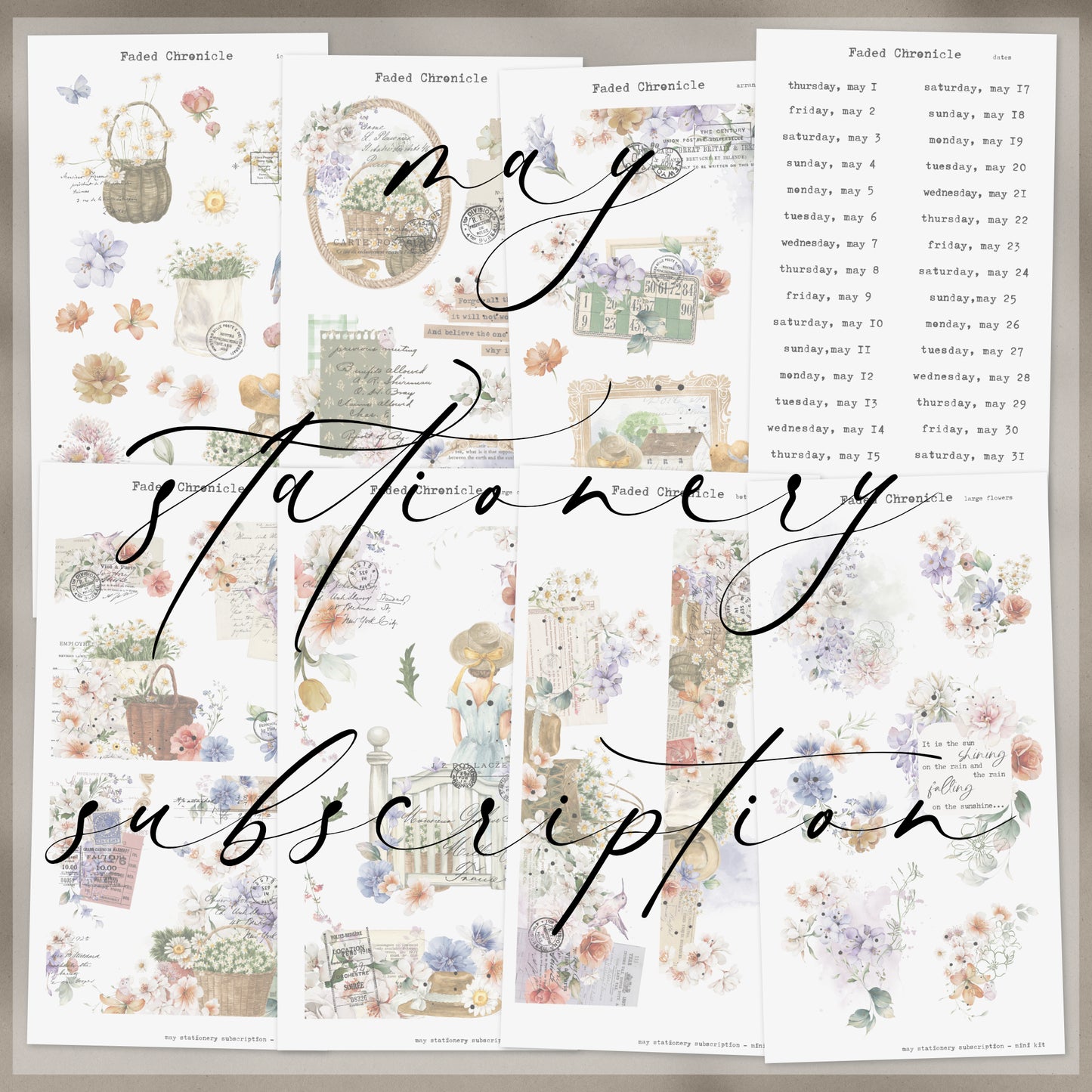 2025 May Stationery Kit Extra - Hobo Weeks Kit