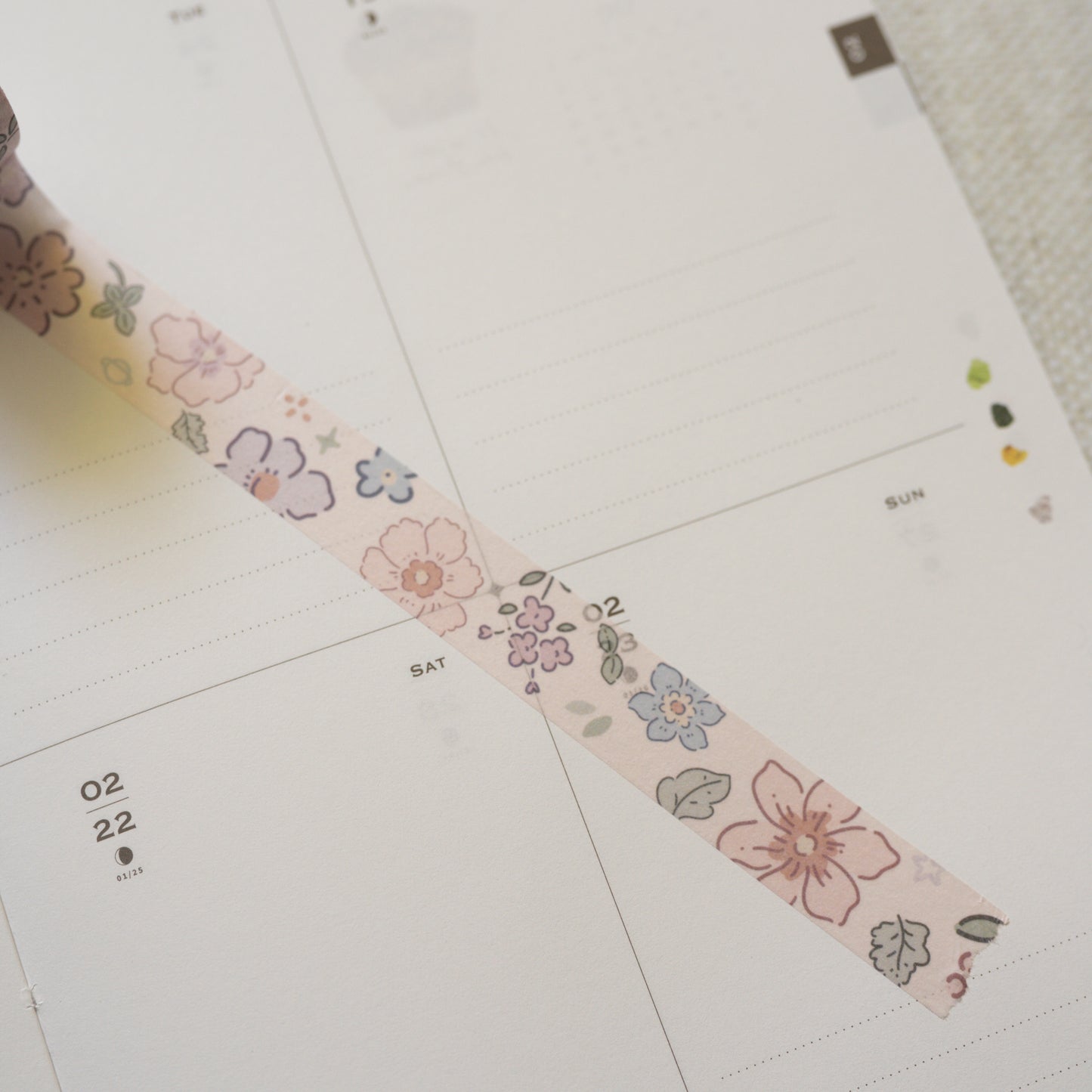Tiny joy - flower icons washi tape 15mm