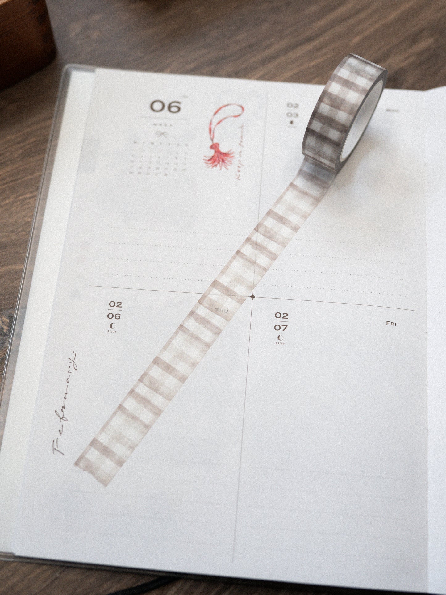 Grey plaid washi tape 15mm