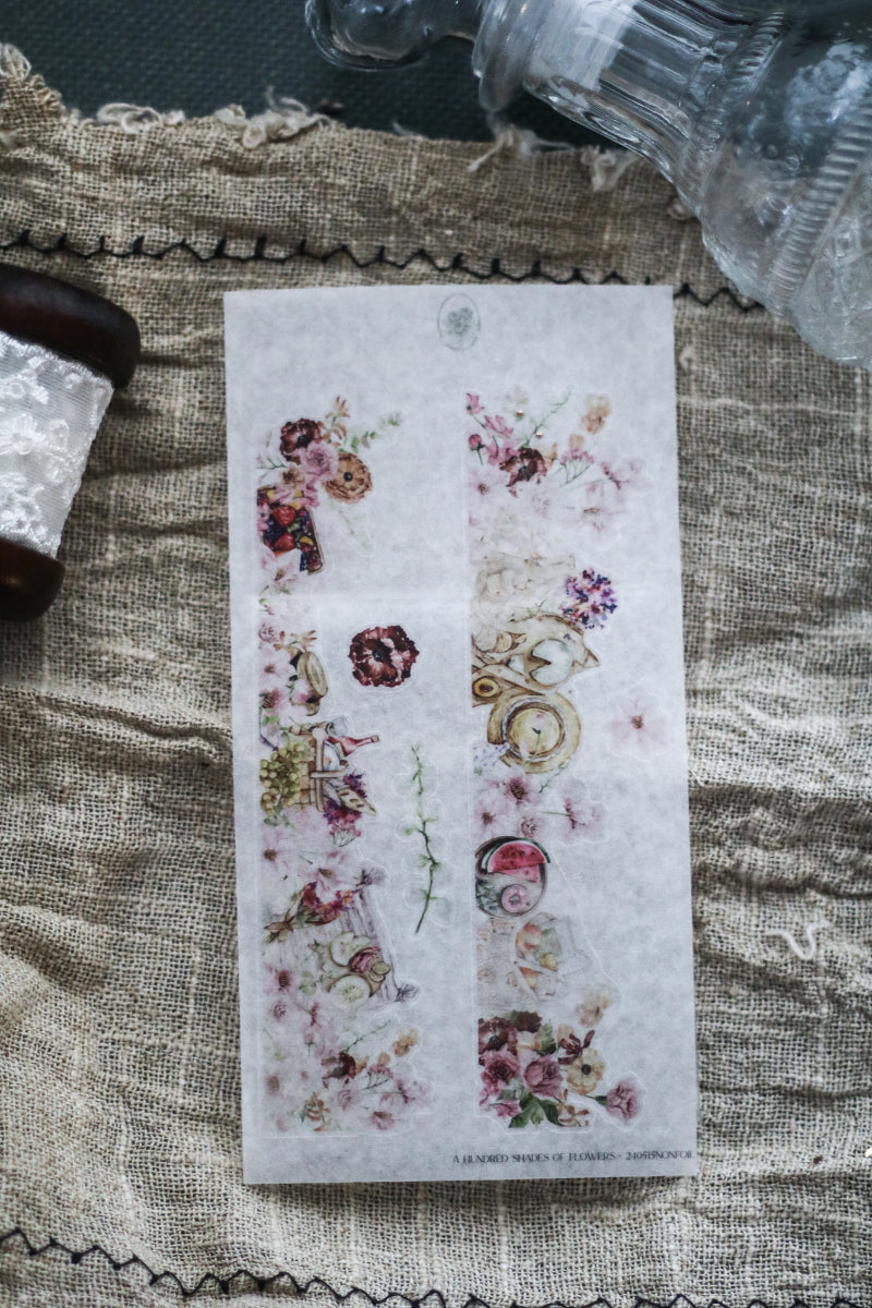 A Hundred Shades Of Flowers - Dusty Red Flower Side Bar (Rose Gold Foil)