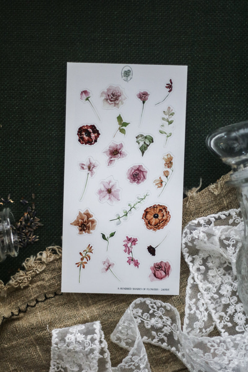 A Hundred Shades Of Flowers - Flower Small Icons (Dusty Red)