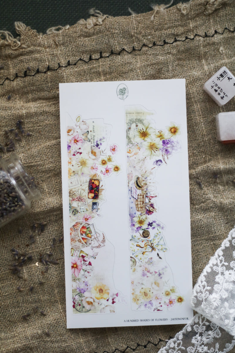 A Hundred Shades Of Flowers - Light Beige Flower Side Bar (Rose Gold Foil)