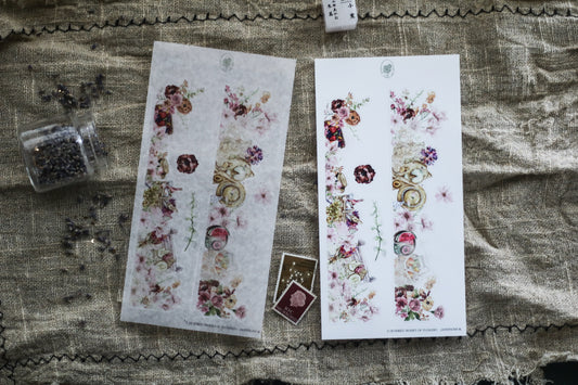 A Hundred Shades Of Flowers - Dusty Red Flower Side Bar (Rose Gold Foil)