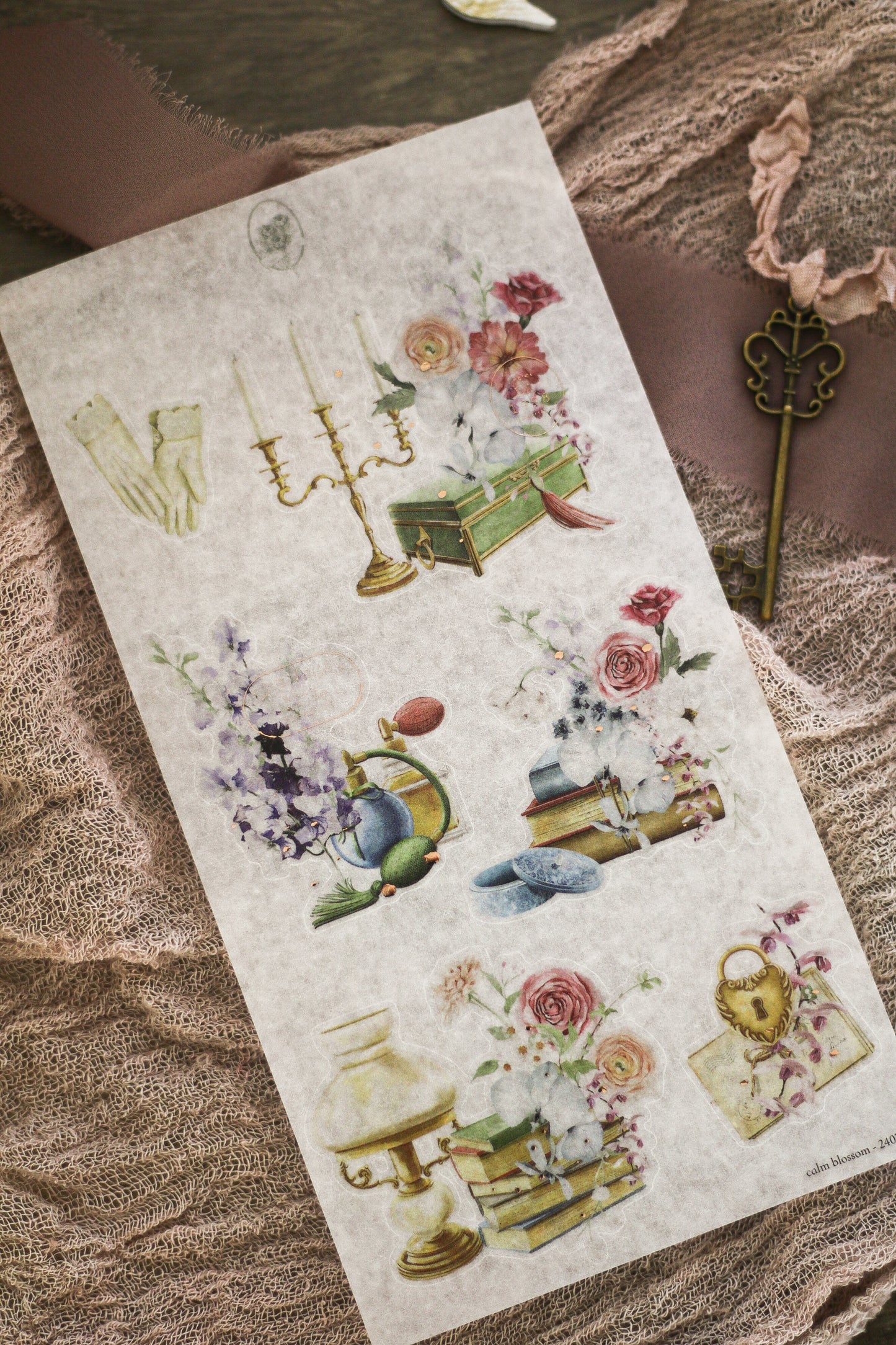 calm blossom - arrangements (rose gold foil)