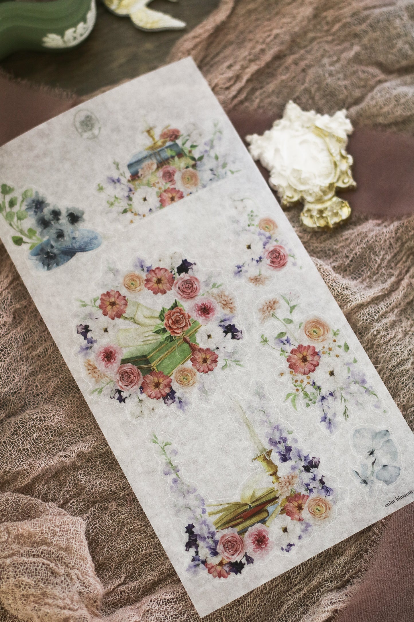 calm blossom - large floral deco sheet