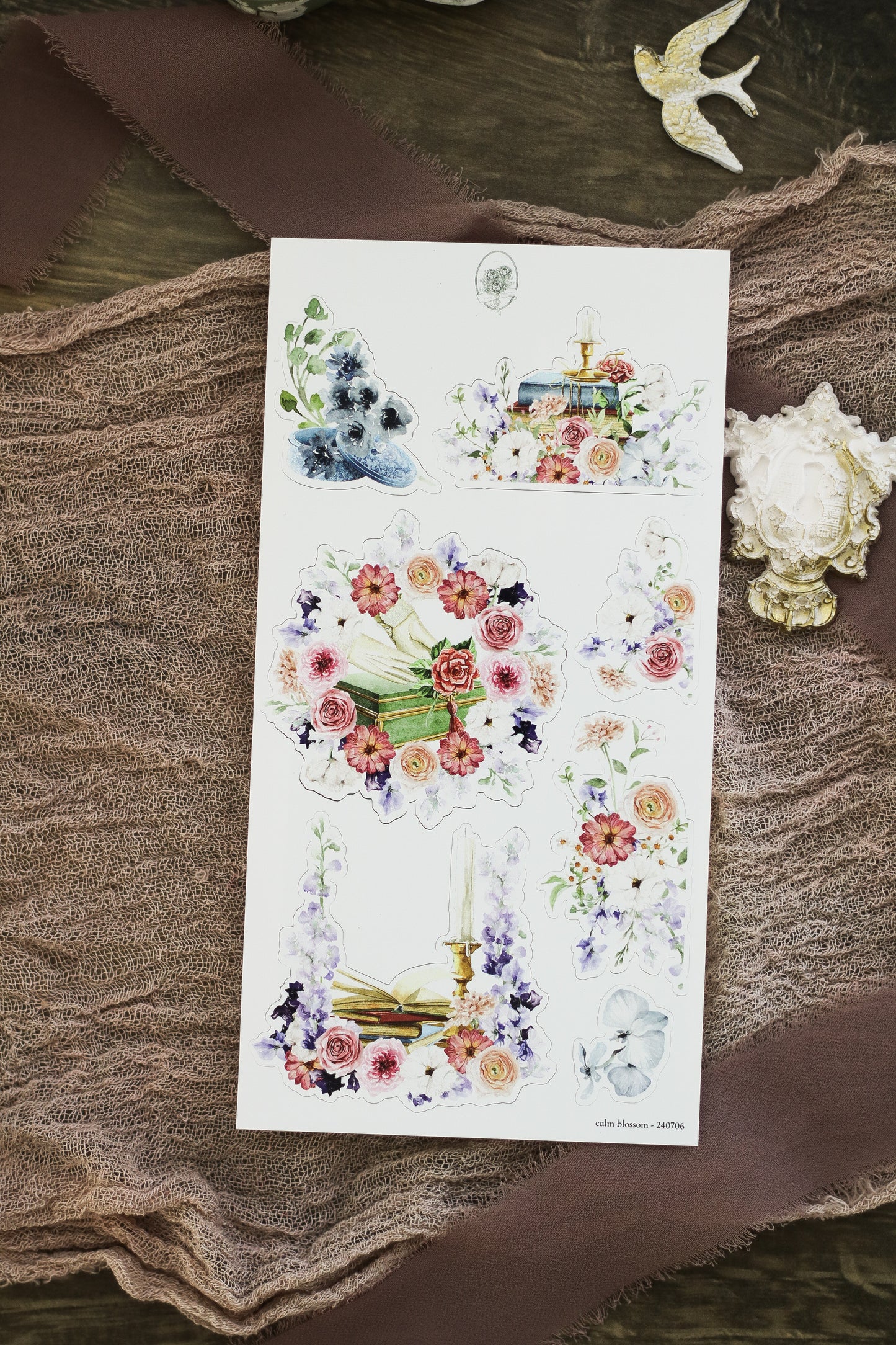 calm blossom - large floral deco sheet