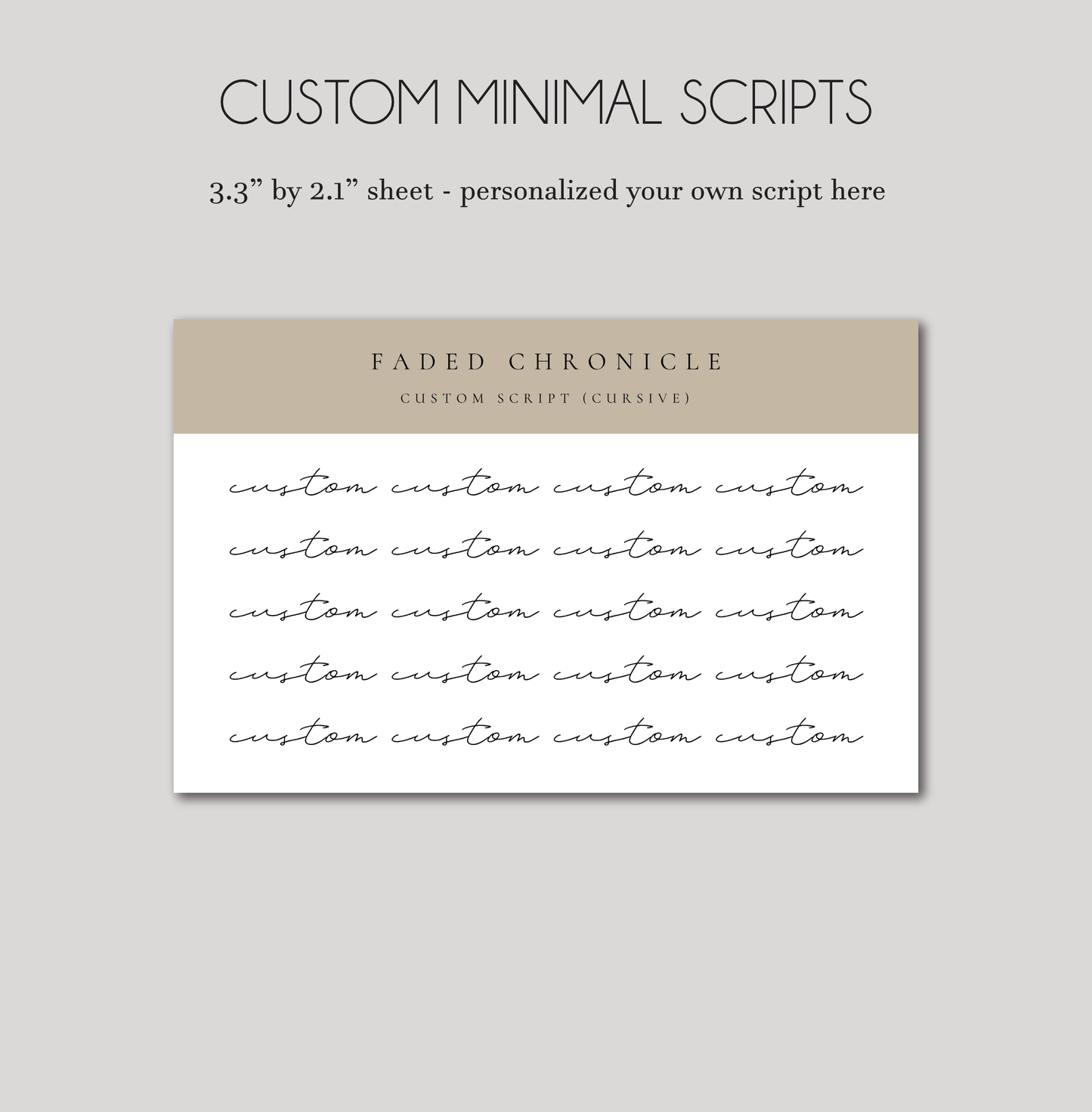 Customized Minimal Scripts Sticker