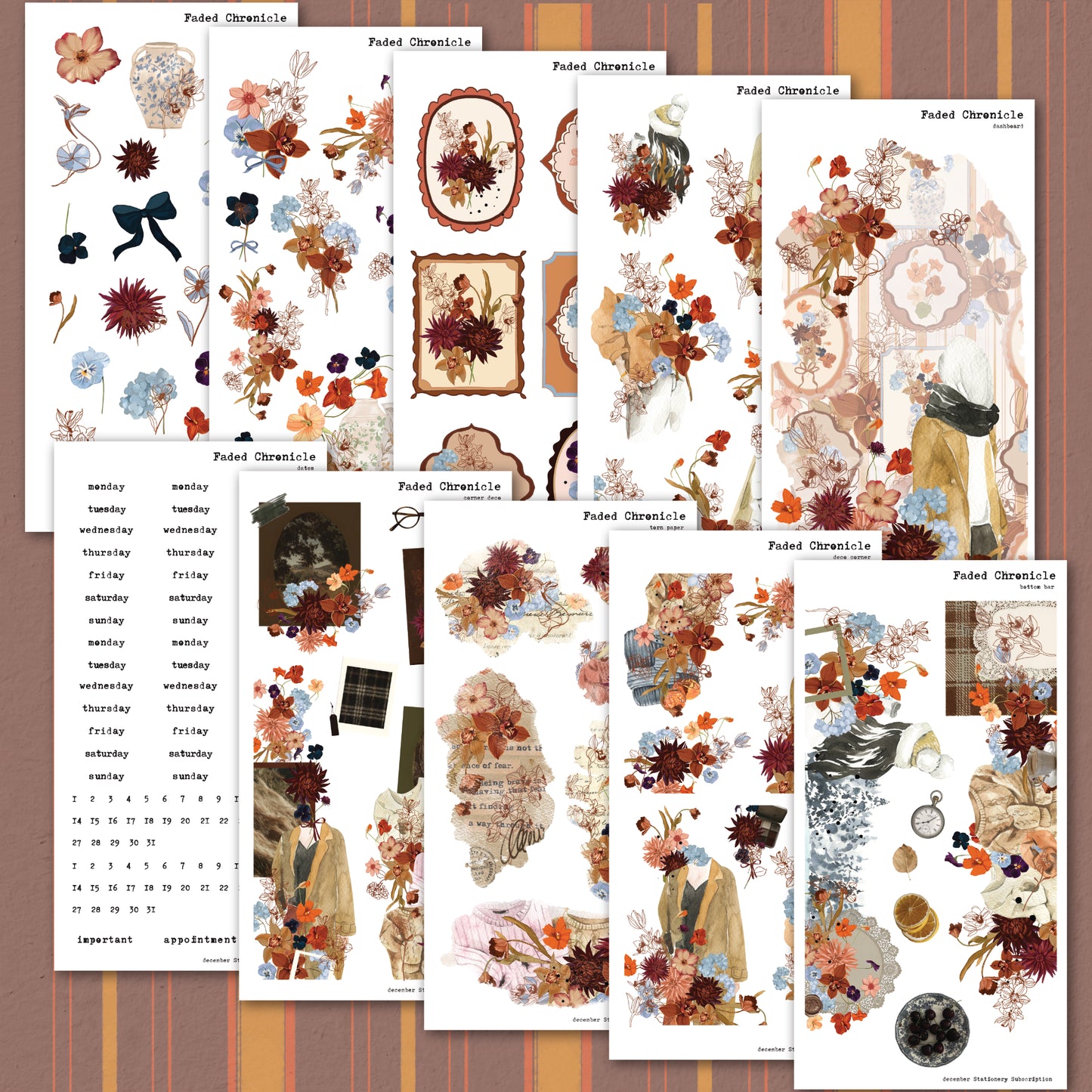 Monthly Stationery Deluxe Kit - Both (Hobo Cousin and Hobo Weeks)