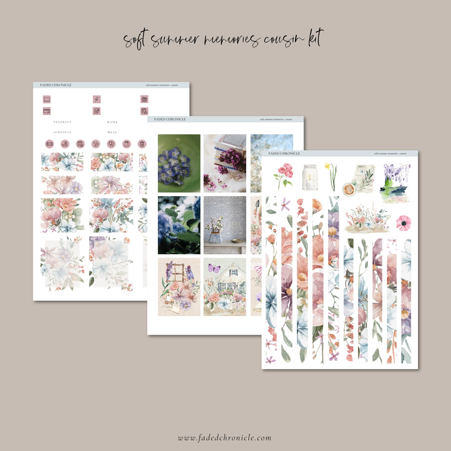 Soft Summer Memories - Hobonichi Cousin Kit