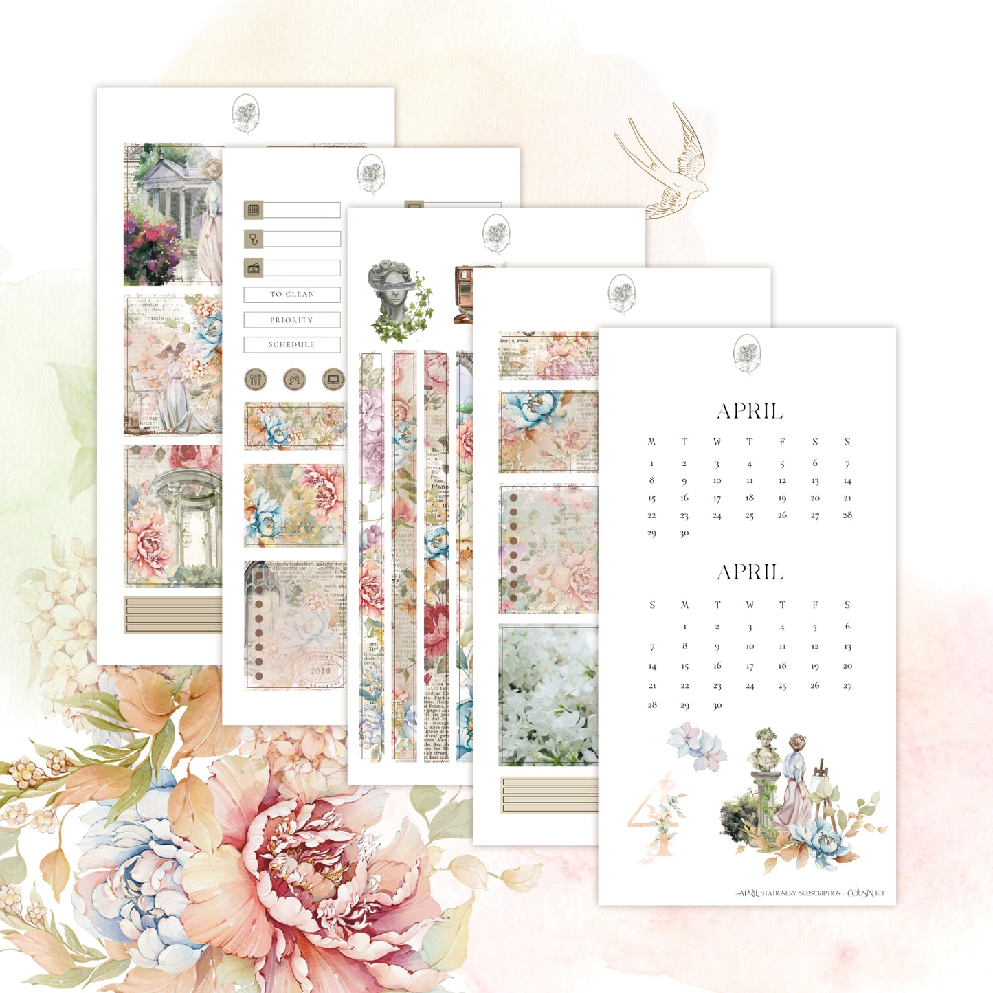 April Stationery Kit Extra - Planner Sticker Kit