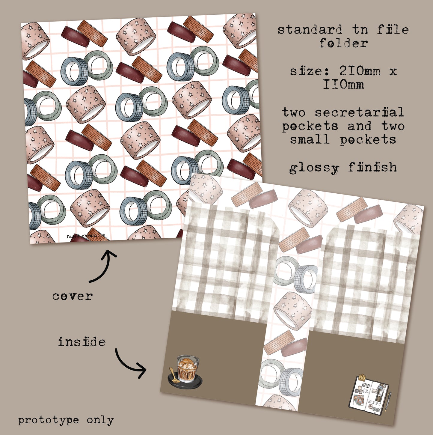 Washi Tape Love File Folder - Standard TN size