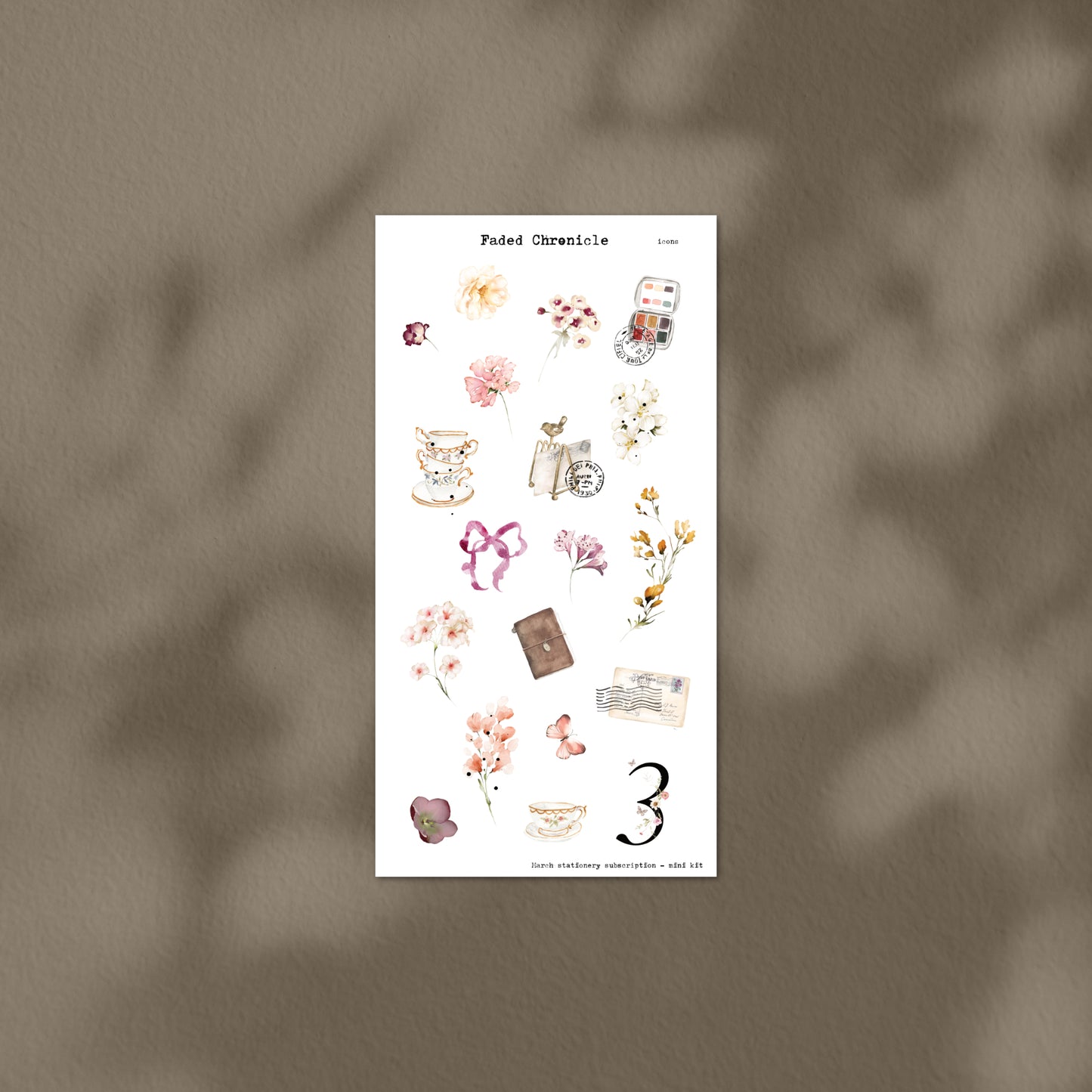 March Stationery Kit Extra - Icons (Gold Foil)
