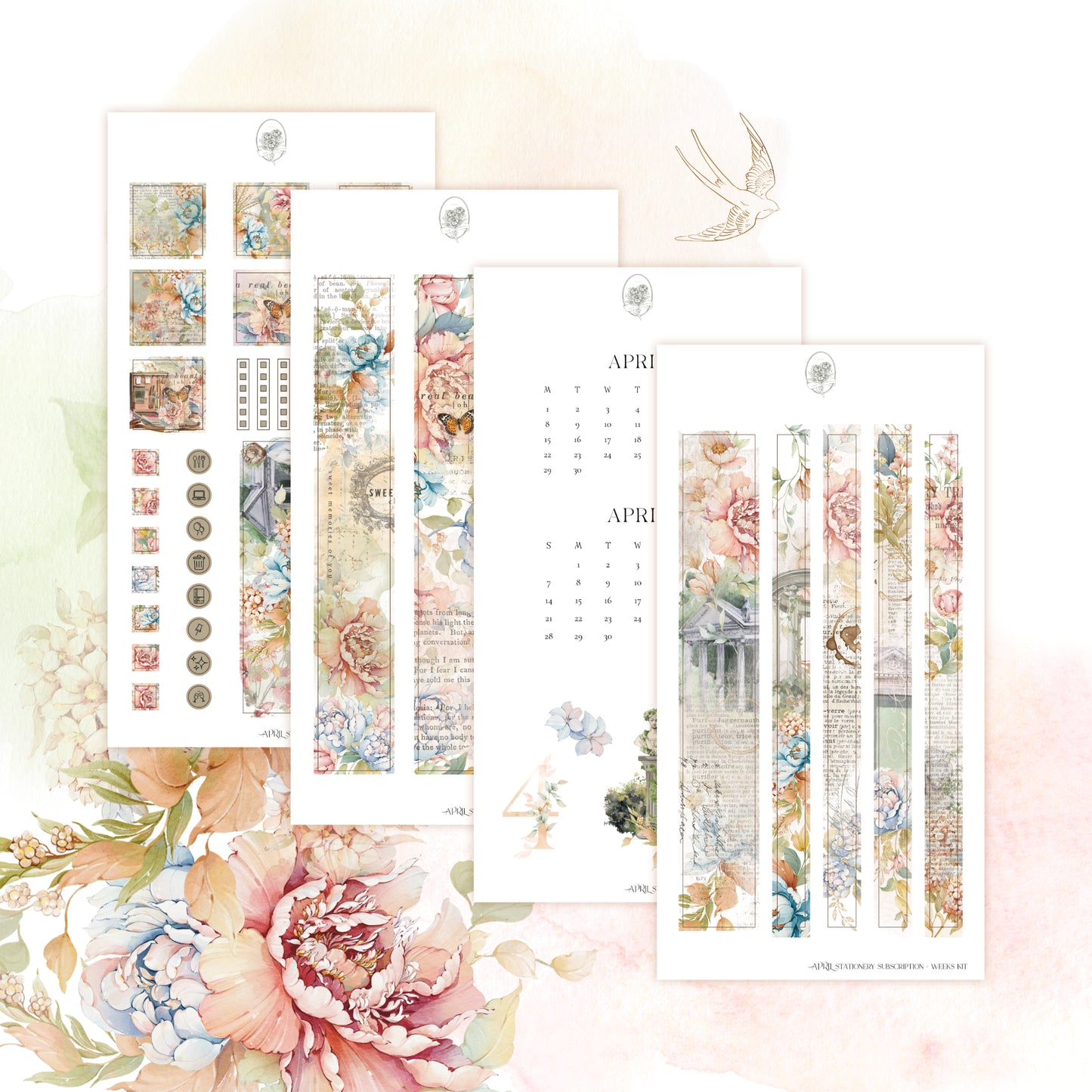 April Stationery Kit Extra - Planner Sticker Kit