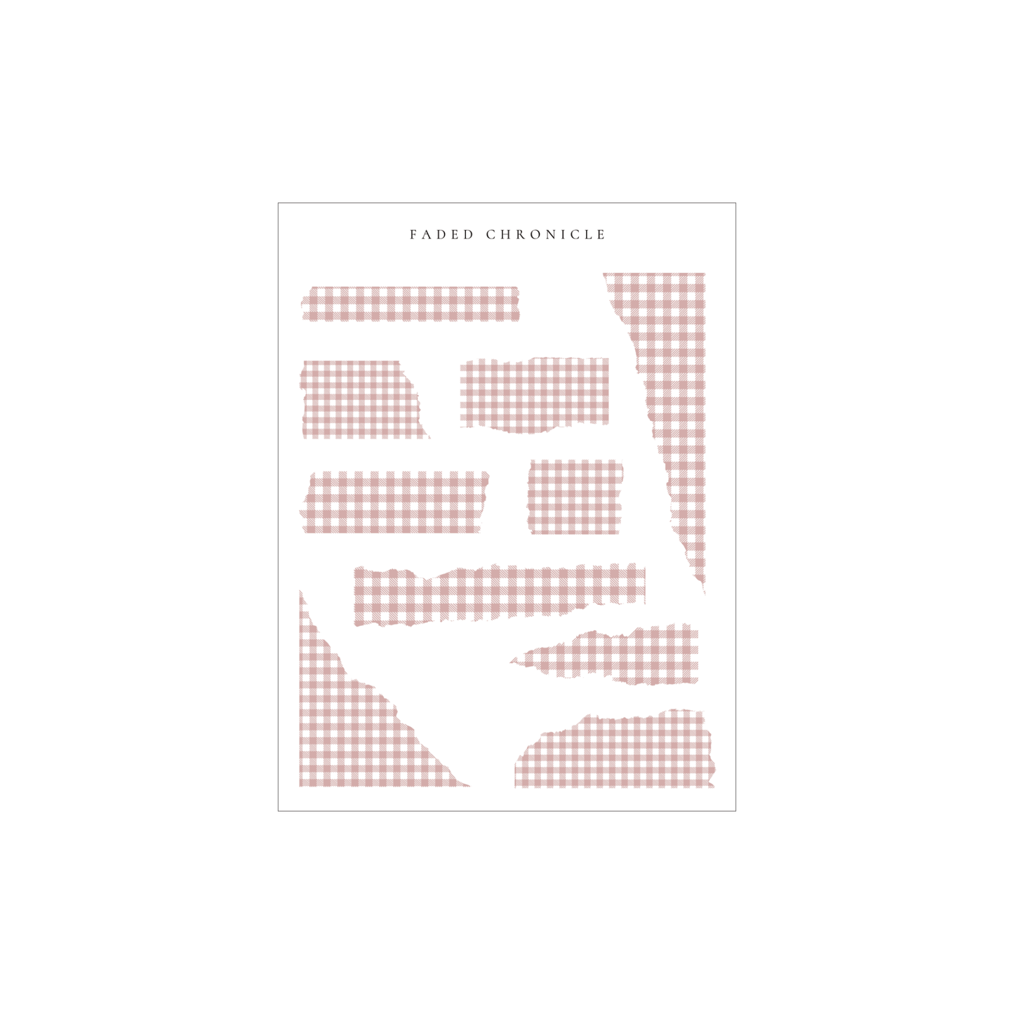 Minimal Torn Paper - Nutural Pink Plaid