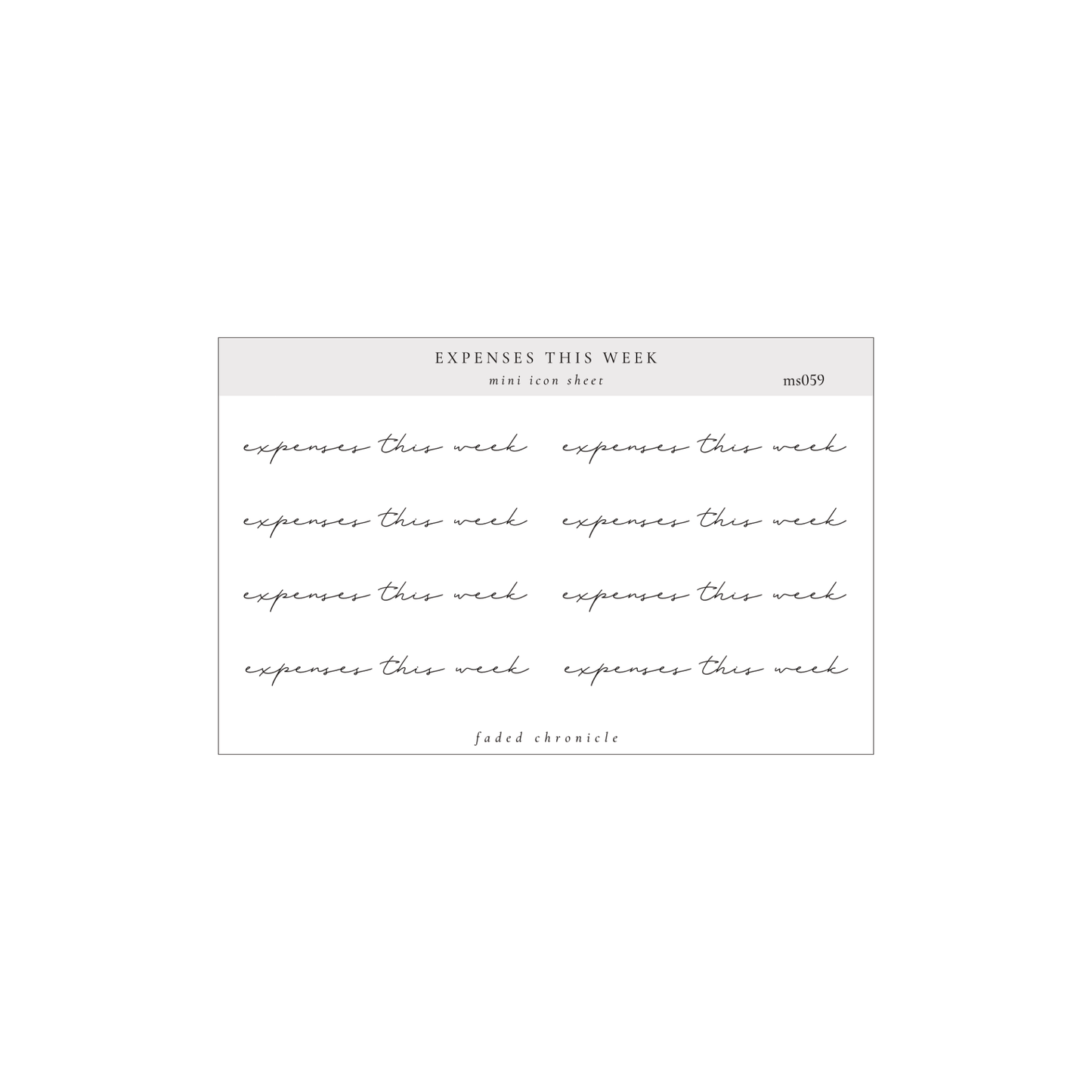 minimal scripts - expenses this week