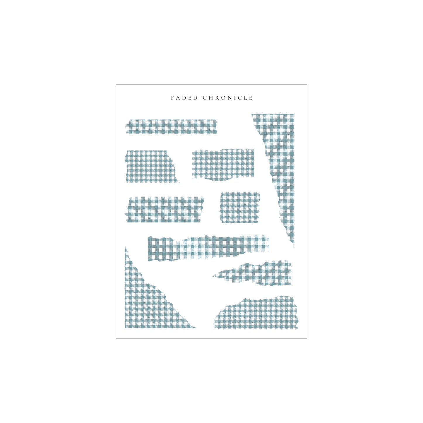 Minimal Torn Paper - Nutural Teal Plaid