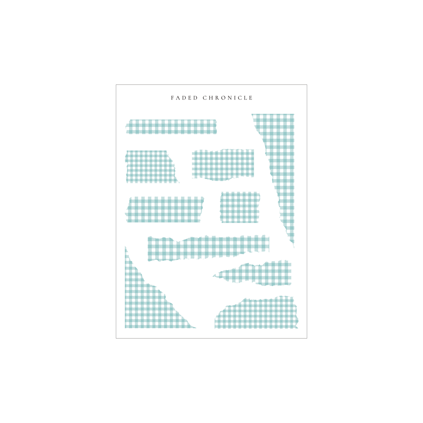 Minimal Torn Paper - Nutural Sky Blue Plaid