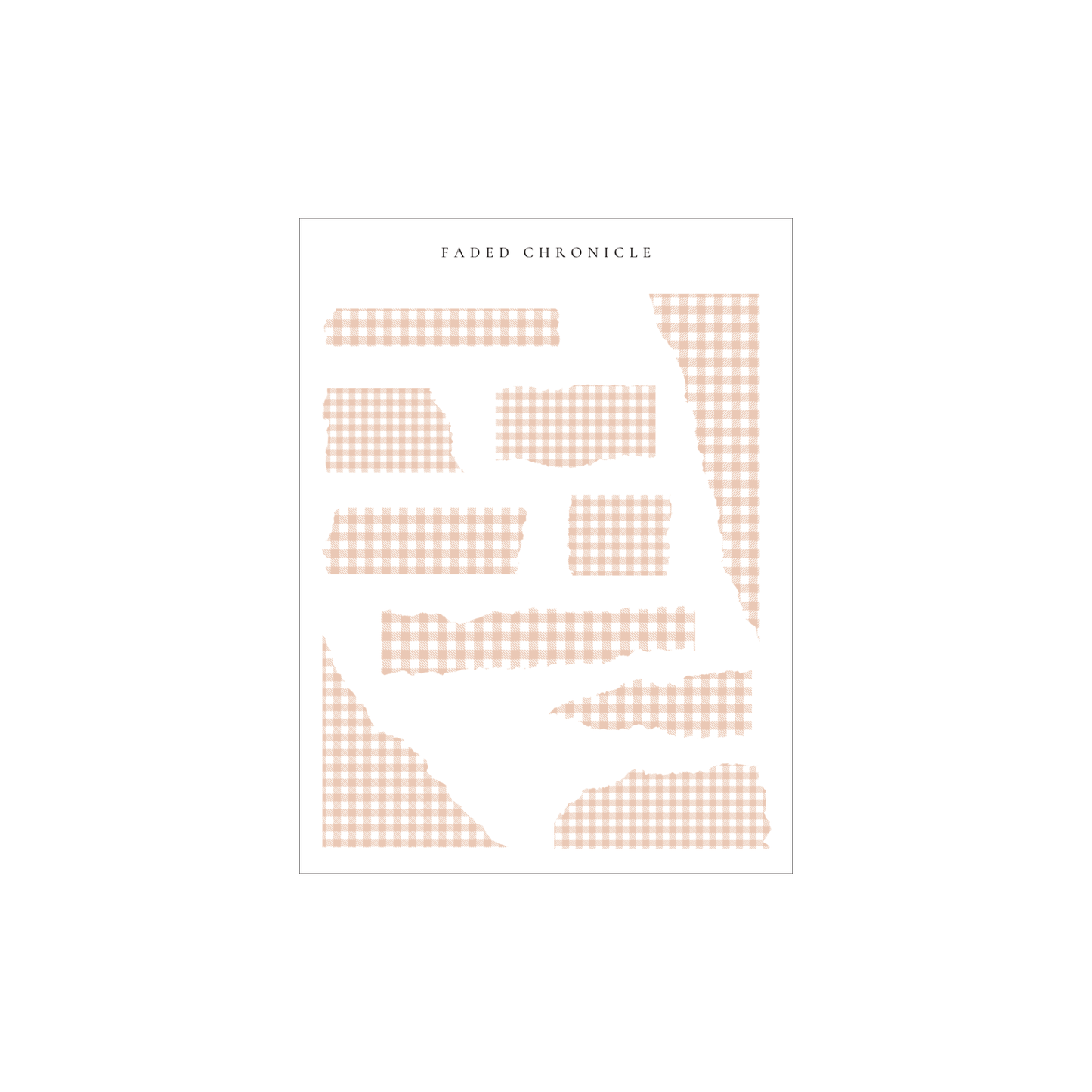 Minimal Torn Paper - Nutural Peach Plaid