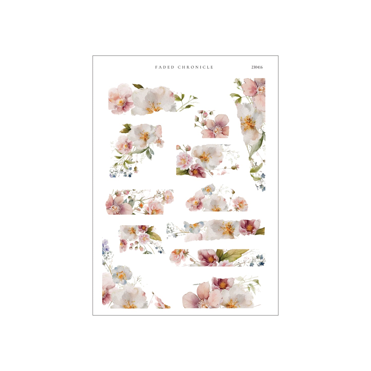 A Cup Of Dreamy Spring - Watercolour Flower Bouquet Torn Paper