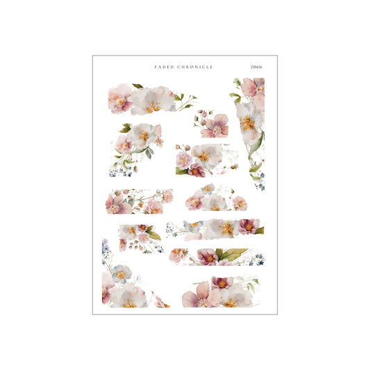 A Cup Of Dreamy Spring - Watercolour Flower Bouquet Torn Paper
