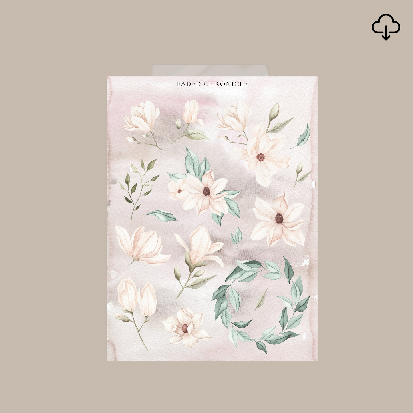 Magnolia Mist Deco sticker Printable #2