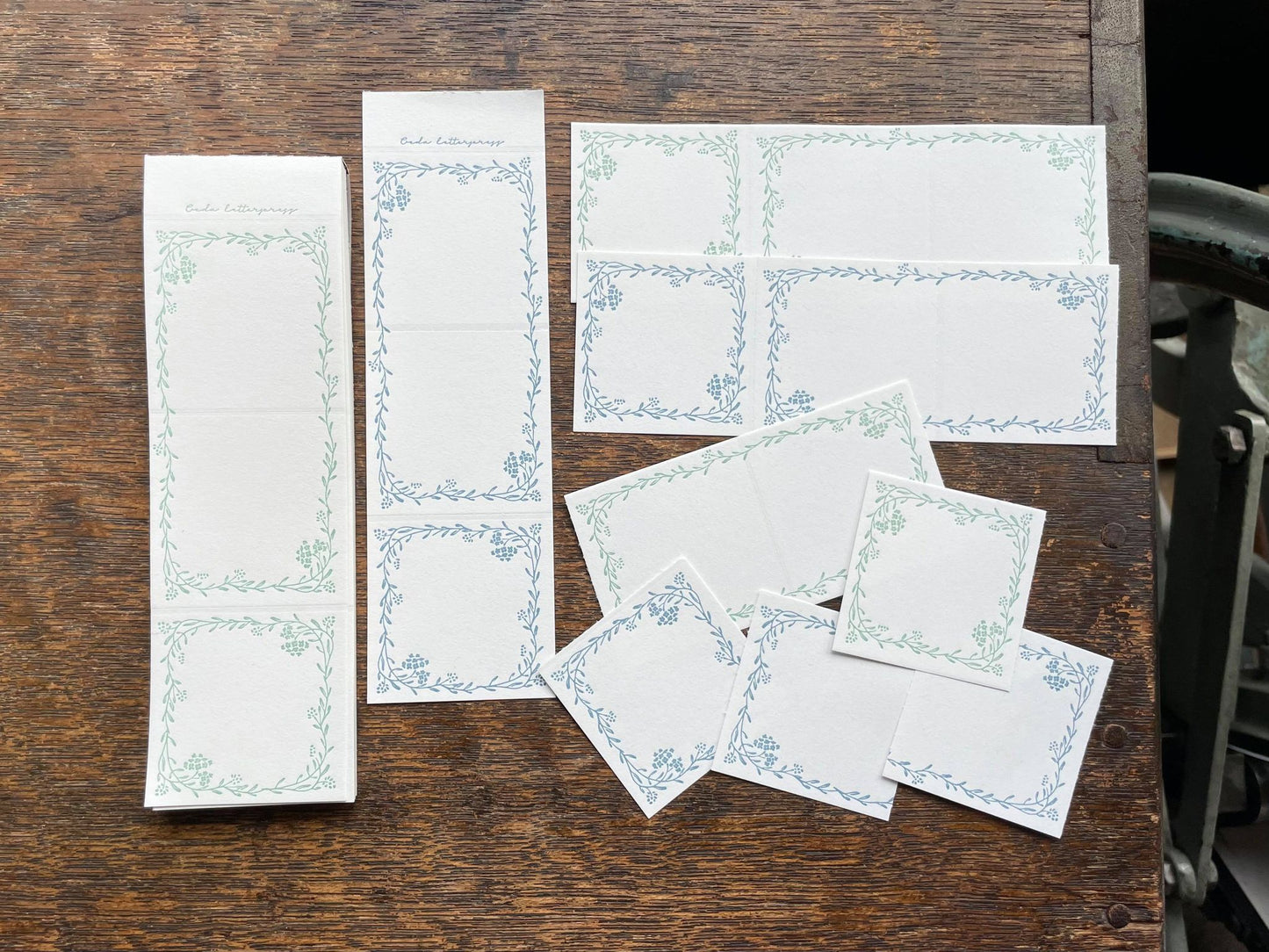 OEDA letterpress label book (Limited Edition: Jade Green and Pale blue)