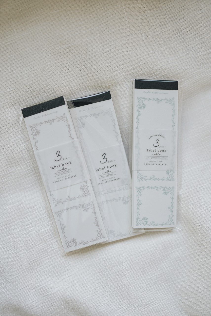 OEDA letterpress label book (Limited Edition: Jade Green and Pale blue)