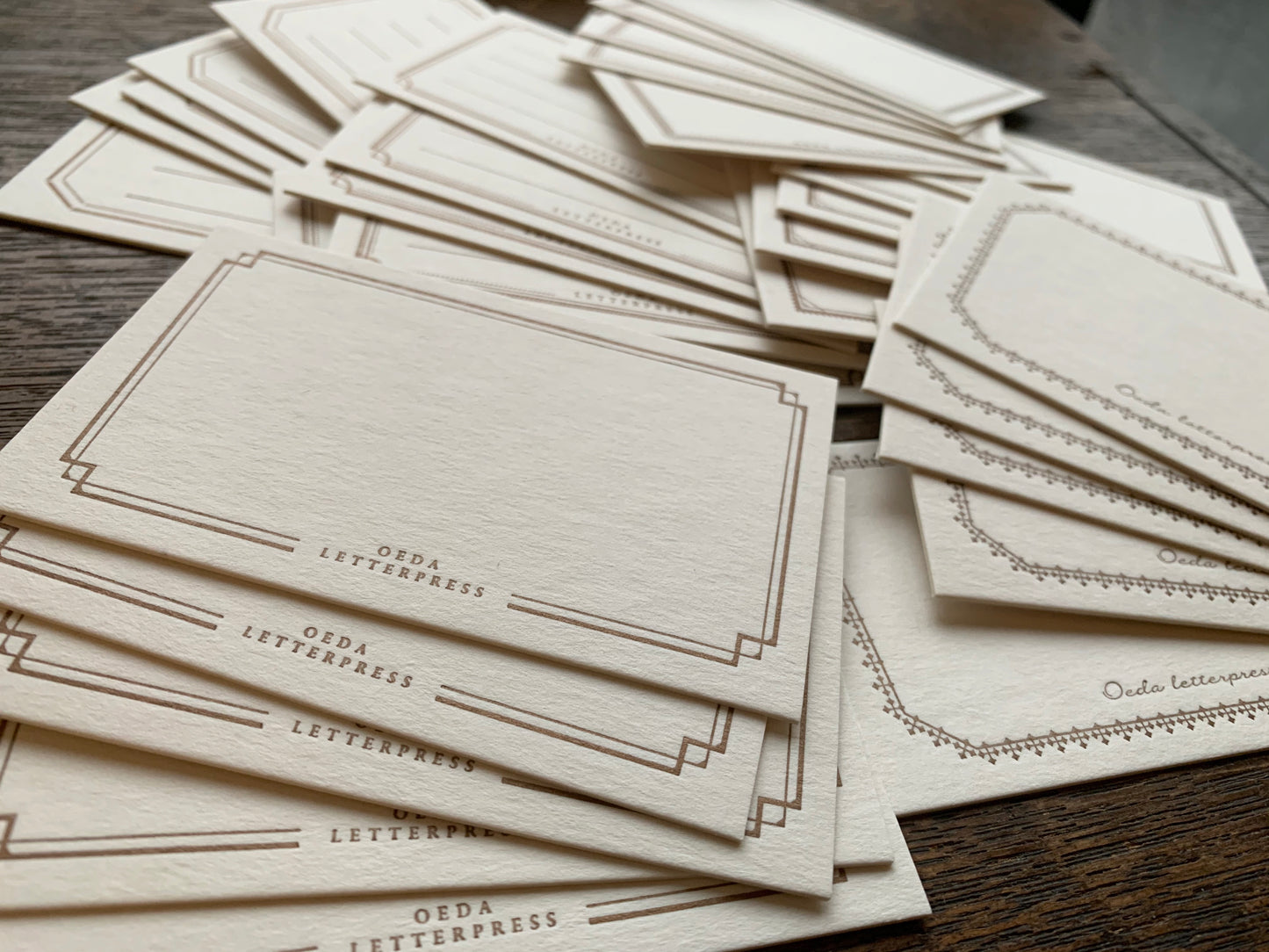 OEDA letterpress FRAME card box Bronze / Black (30 pieces)