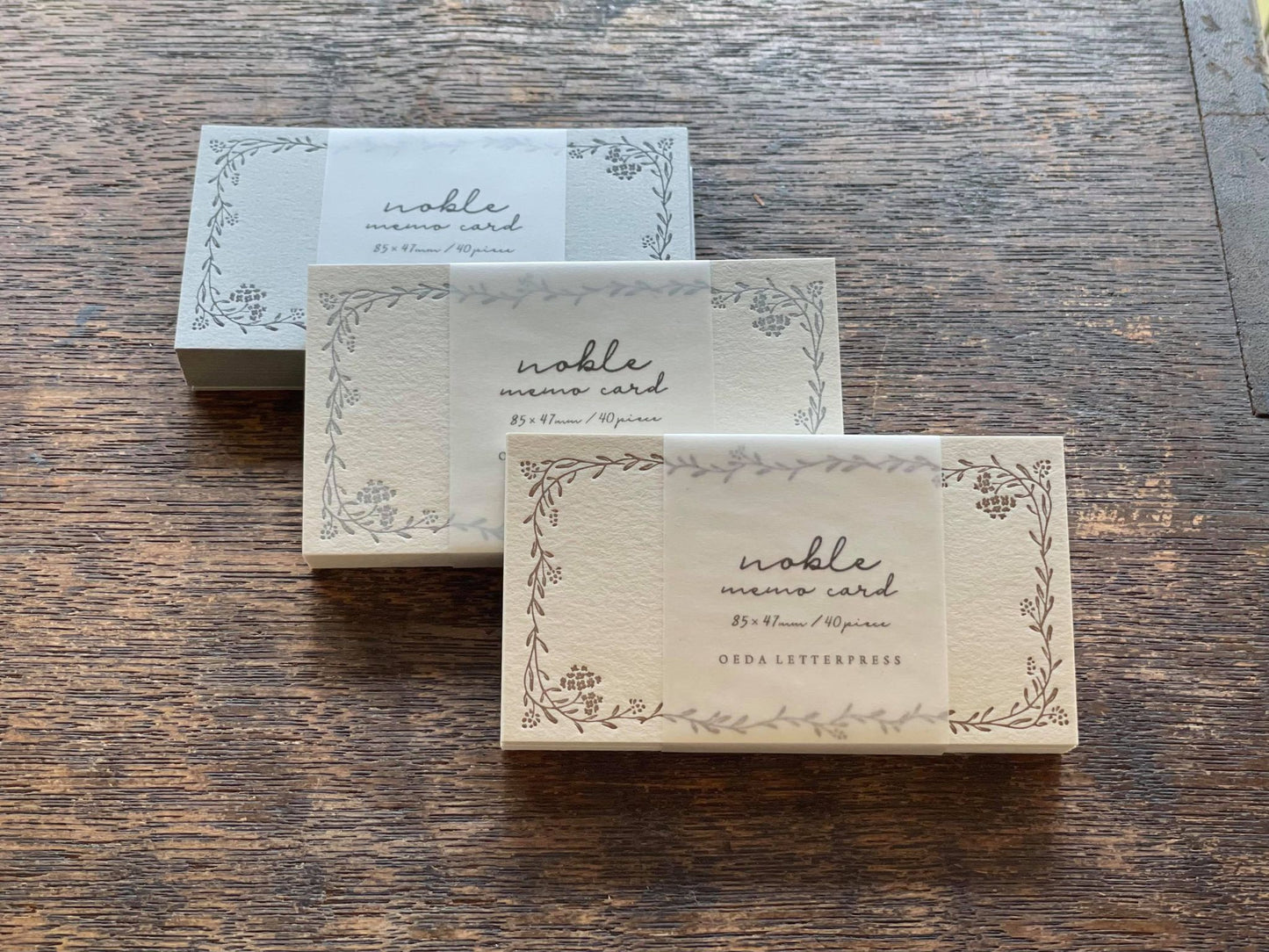 OEDA letterpress noble memo cards