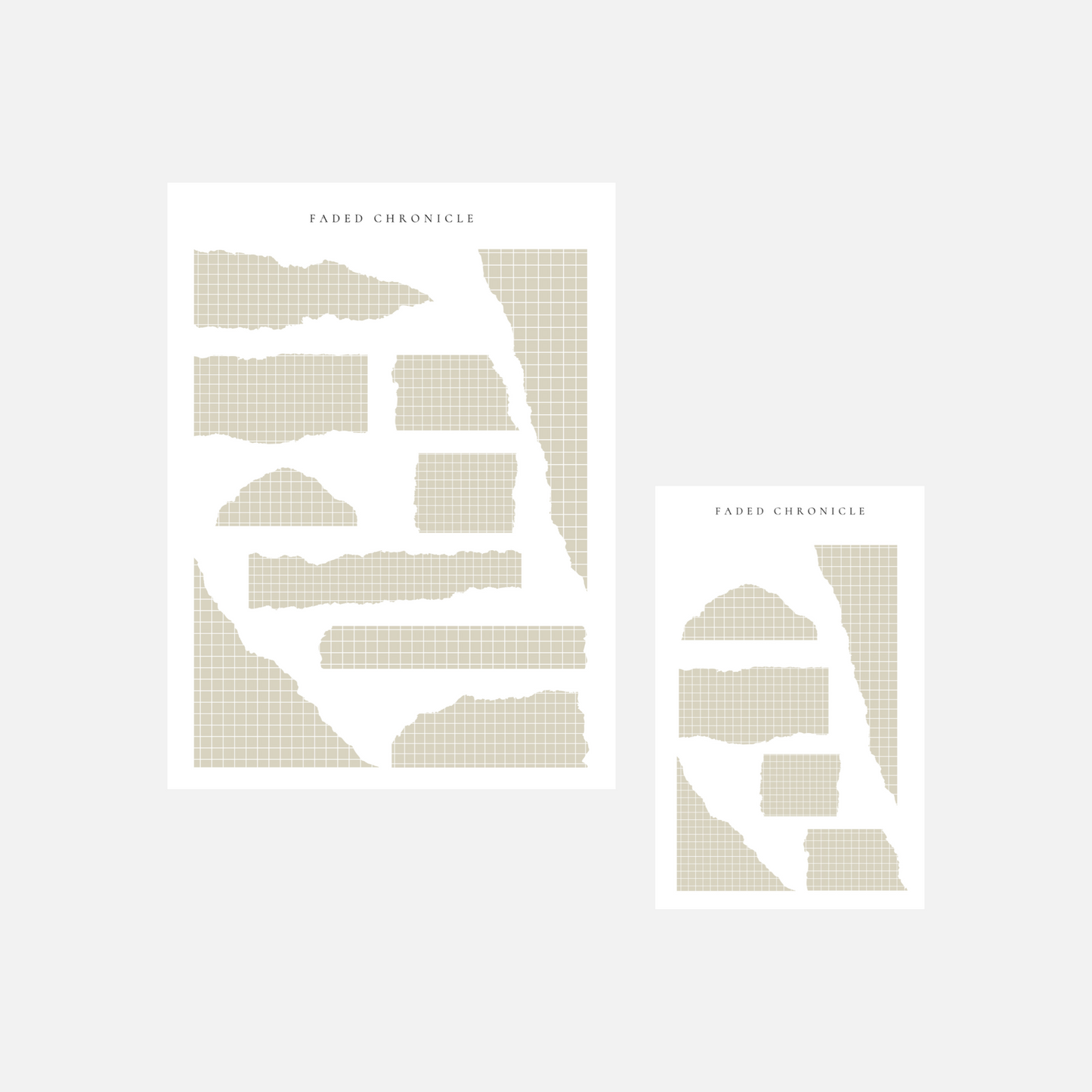 Minimal Torn Paper Sticker Sheet - Stone