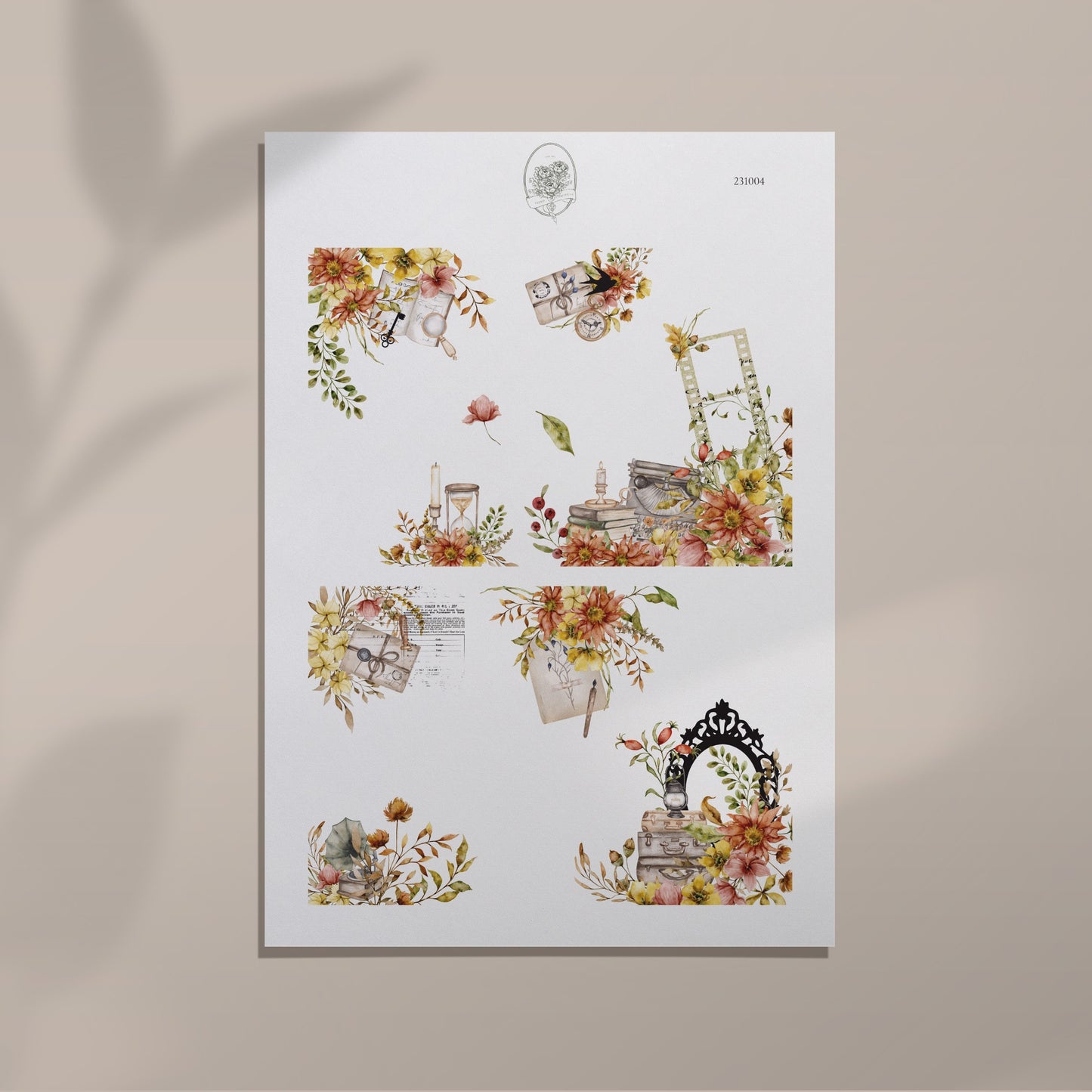 The bronze fruits and the rain - corner sheet (rose gold foil)y