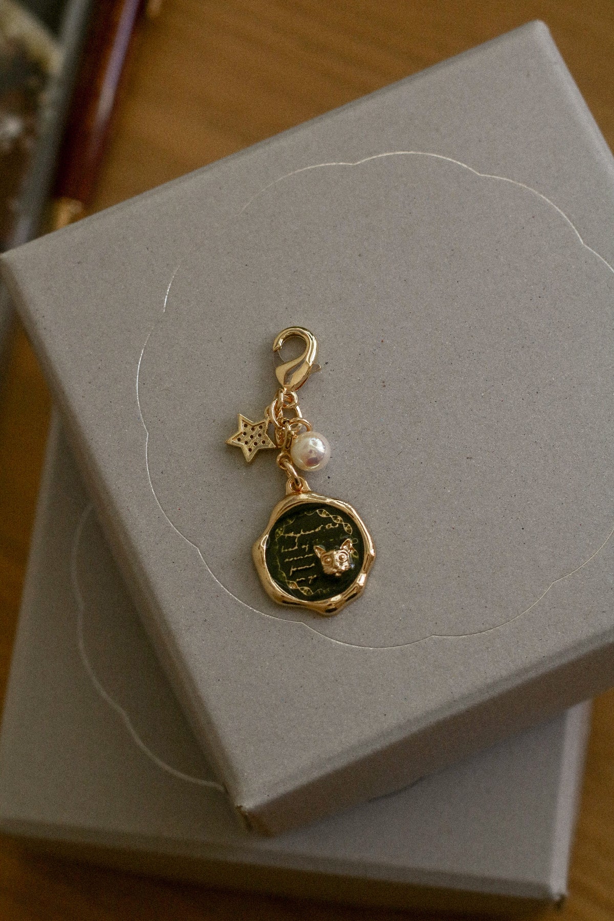 Vintage love letter seal wax charm