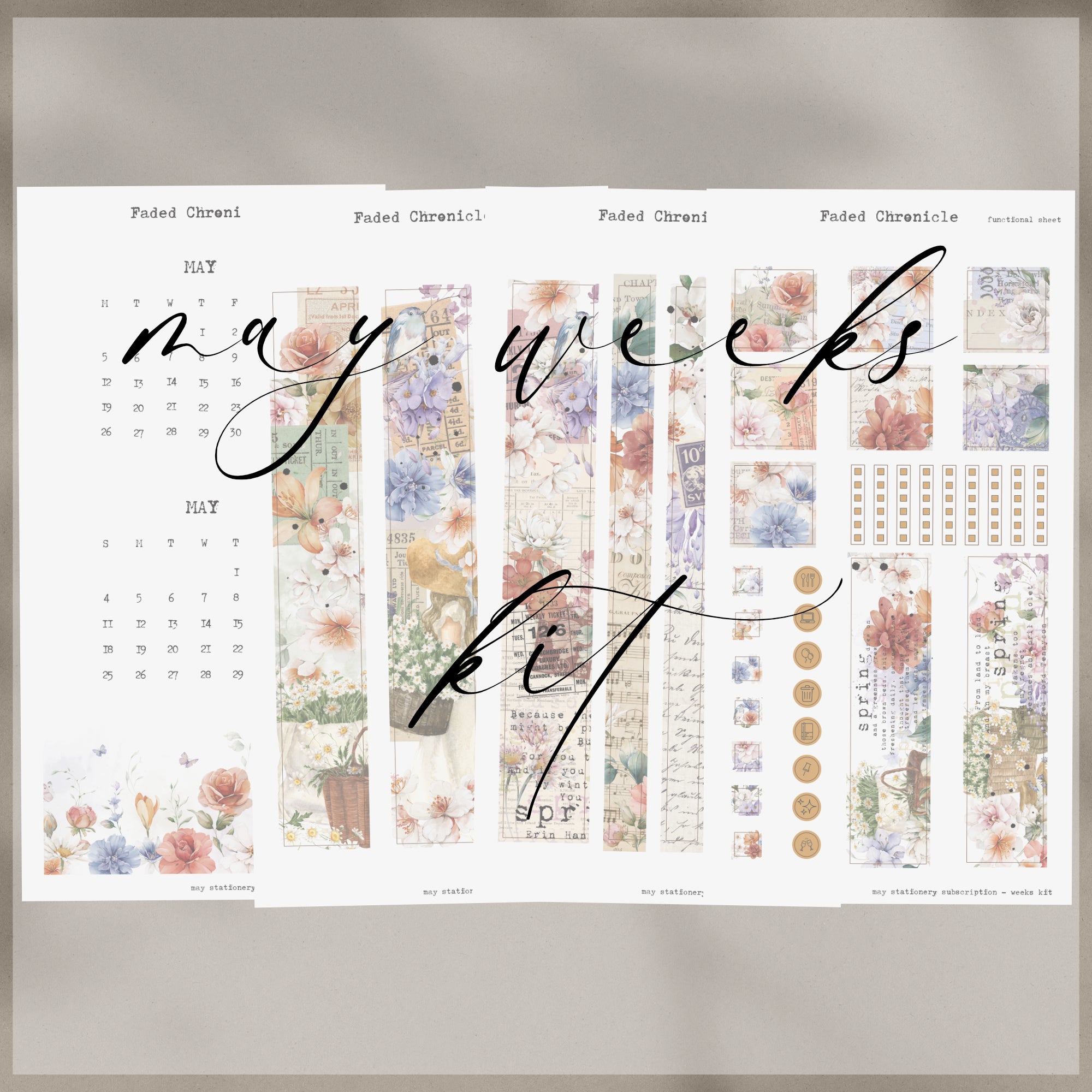 2025 May Stationery Kit Extra - Hobo Weeks Kit