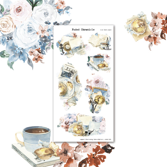 August Stationery Kit Extra - Torn Paper (Gold Foil)