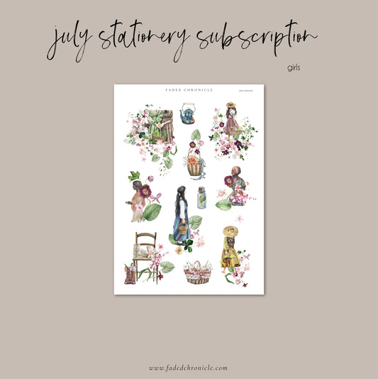 July Stationery Kit Extra - Girls