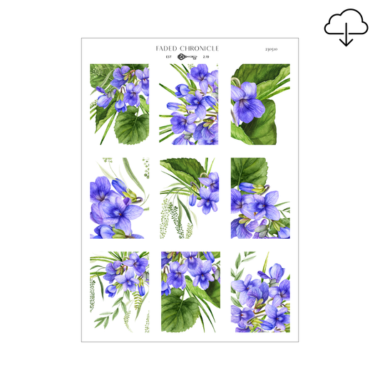 [Digital] The Sound Of A Summer Garden - Purple Flower Full Box (1.25" Wide)