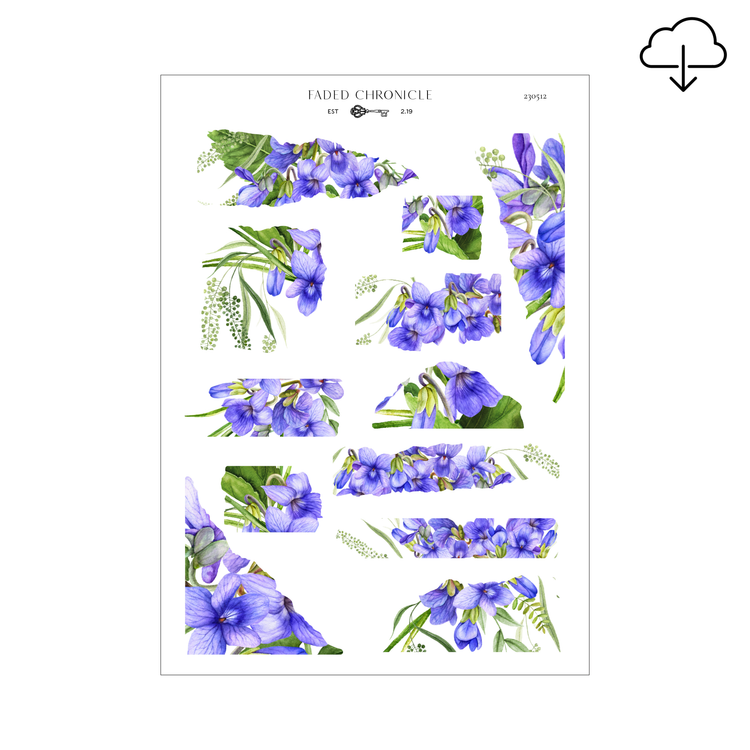 [Digital] The Sound Of A Summer Garden - Purple Flower Torn Paper