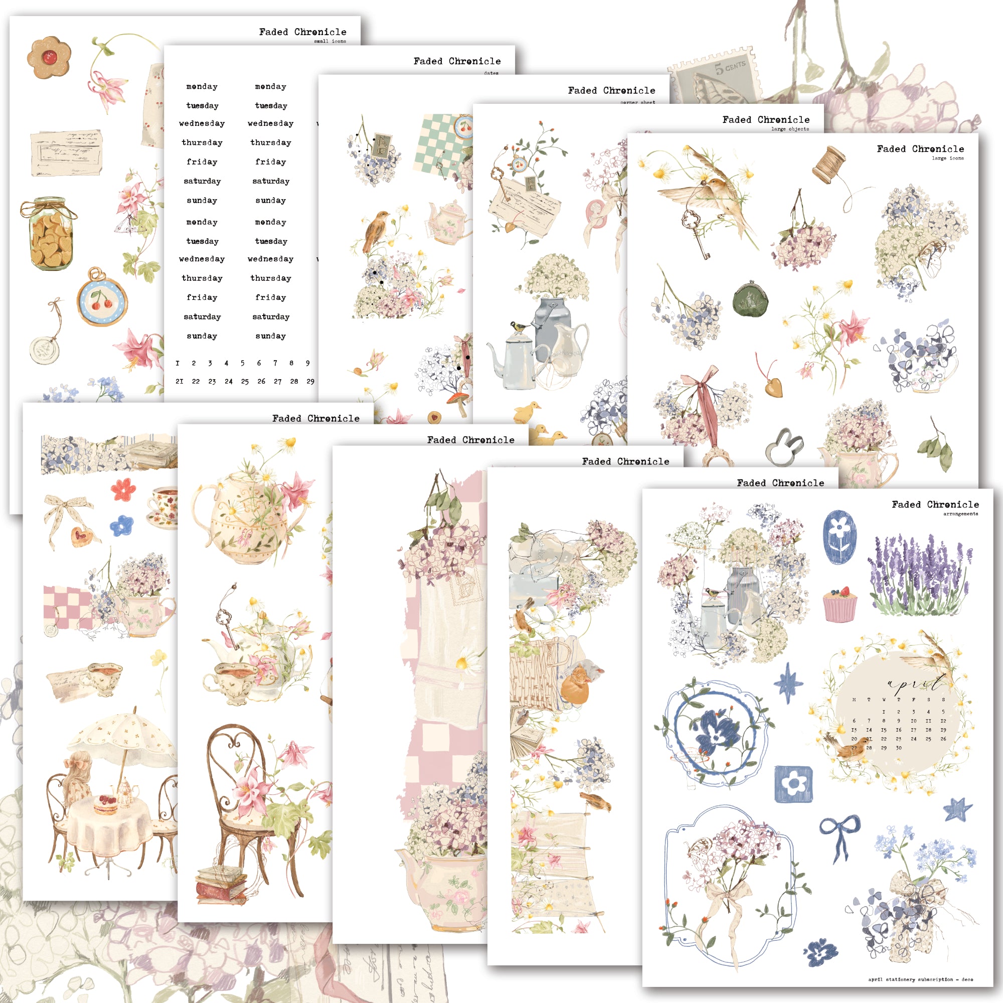 2026 April Stationery Kit Extra - Hobo weeks Kit